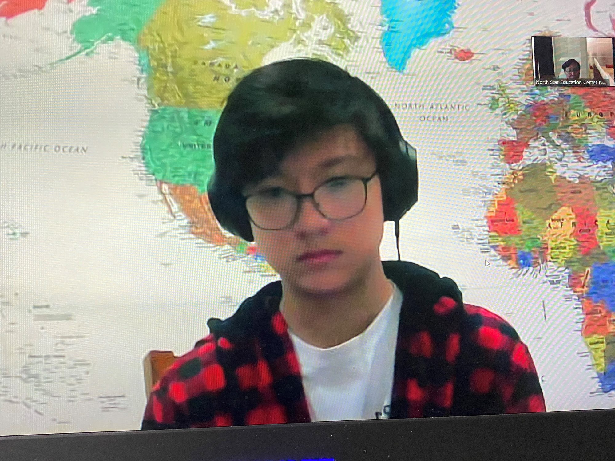 A student joining a North Star online class from home